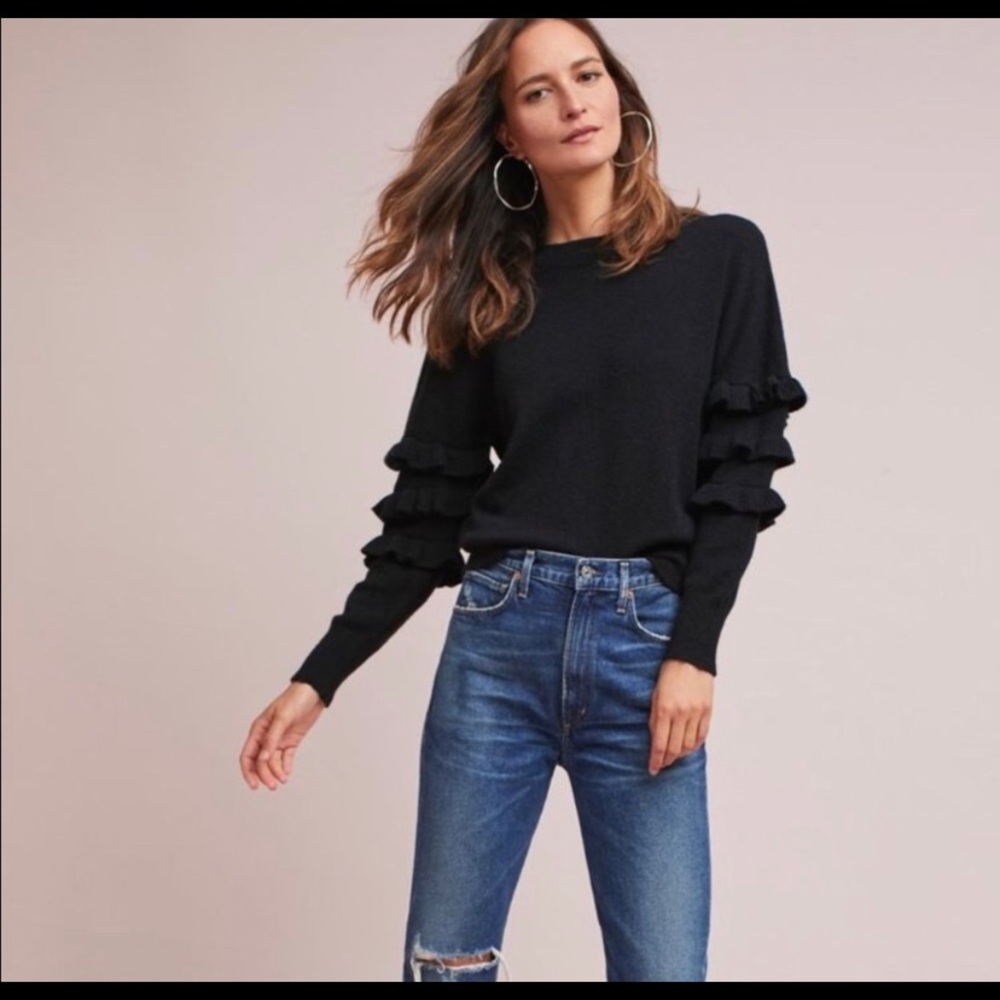 Line & Dot Anthropologie tiered ruffle sweater - Picture 2 of 7